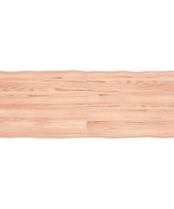 vidaXL Tablero mesa madera tratada borde natural marrón 120x40x(2-4)cm