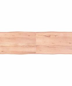 vidaXL Tablero mesa madera tratada borde natural marrón 180x50x(2-6)cm