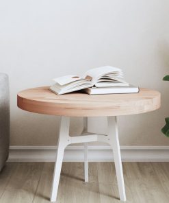 vidaXL Tablero redondo de madera maciza de haya Ø50x4 cm