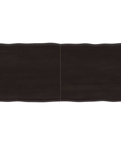 vidaXL Tablero mesa madera tratada borde vivo marrón 140x60x(2-4) cm