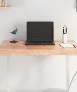 vidaXL Tablero mesa madera tratada borde natural marrón 80x40x(2-6) cm