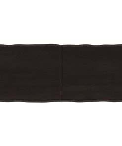 vidaXL Tablero mesa madera tratada borde vivo marrón 120x50x(2-4) cm