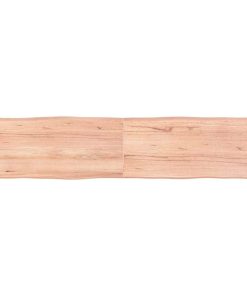 vidaXL Tablero mesa madera tratada borde natural marrón 180x40x(2-4)cm