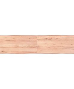 vidaXL Tablero mesa madera tratada borde natural marrón 180x40x(2-6)cm