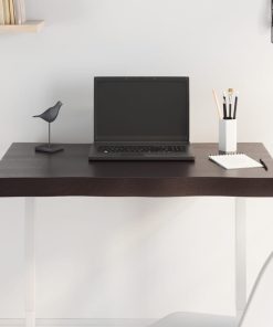 vidaXL Tablero mesa madera tratada borde vivo marrón 80x50x(2-6) cm