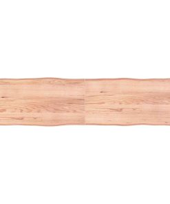 vidaXL Tablero mesa madera tratada borde natural marrón 200x50x(2-6)cm