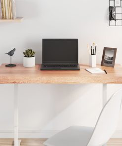 vidaXL Tablero mesa madera tratada borde natural marrón 100x60x(2-6)cm