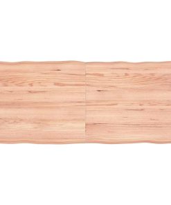 vidaXL Tablero mesa madera tratada borde natural marrón 140x60x(2-6)cm