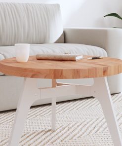 vidaXL Tablero redondo de madera maciza de haya Ø60x4 cm