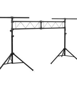 vidaXL Soporte de luces de acero negro 338x115x(180-300) cm