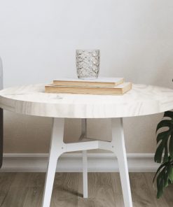 vidaXL Tablero de mesa redondo madera maciza de pino blanco Ø50x3 cm