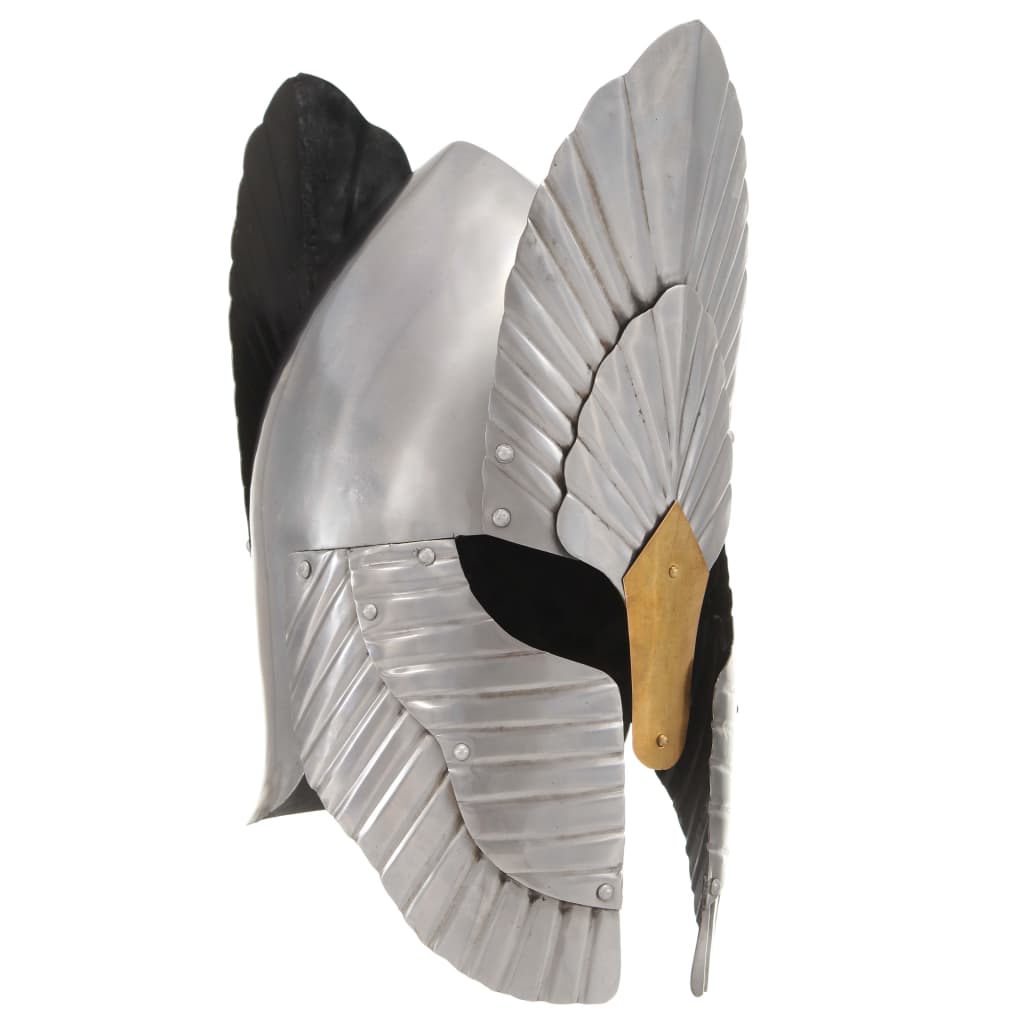 vidaXL Réplica de casco de caballero medieval fantasía LARP acero plateado