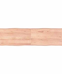 vidaXL Tablero mesa madera tratada borde natural marrón 160x40x(2-6)cm