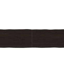 vidaXL Tablero mesa madera tratada borde vivo marrón 160x40x(2-4) cm