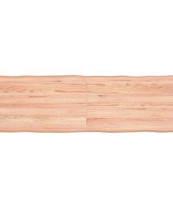 vidaXL Tablero mesa madera tratada borde natural marrón 140x40x(2-6)cm
