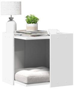 vidaXL Mueble arenero para gatos madera ingeniería blanco 53x53x51 cm