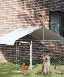 vidaXL Perrera de exterior con tejado 200x200x150 cm
