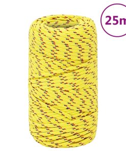 vidaXL Cuerda de barco polipropileno amarillo 2 mm 25 m