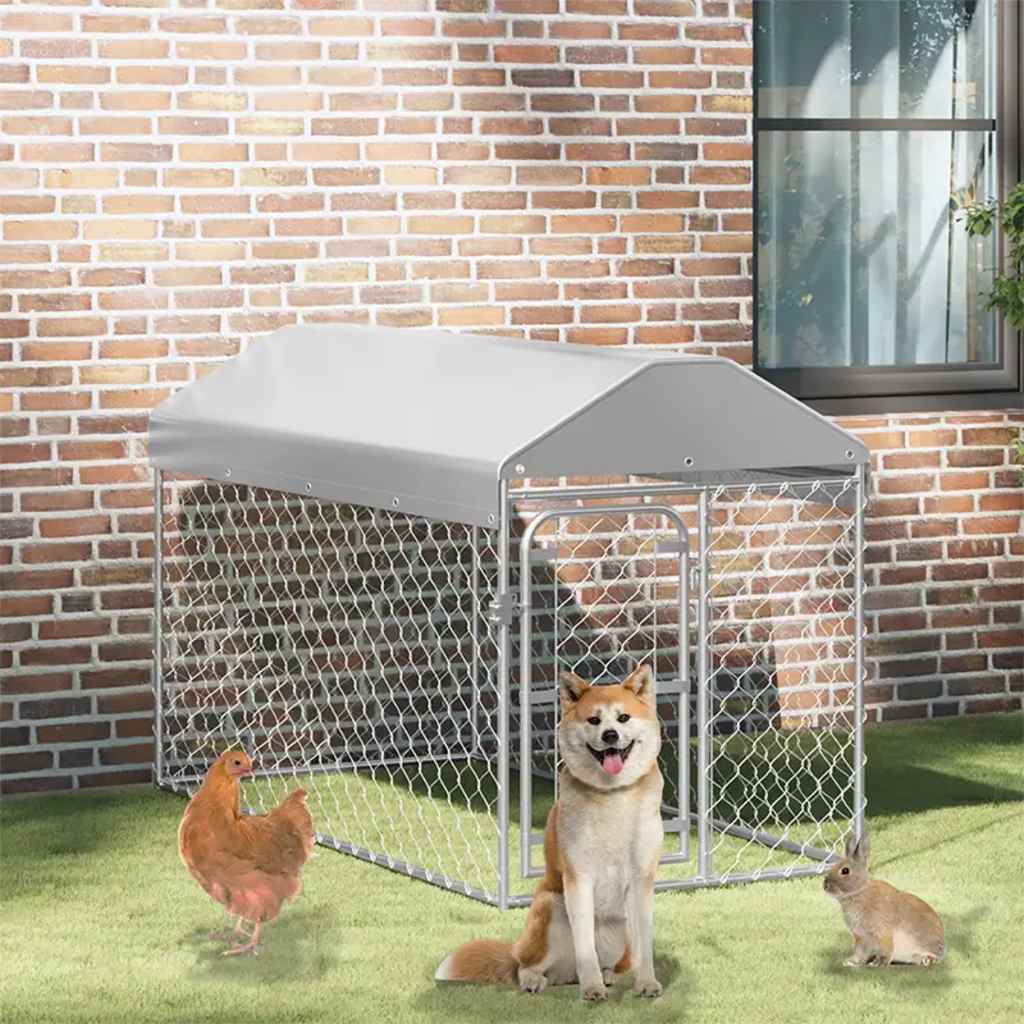 vidaXL Perrera de exterior con techo 200x100x125 cm