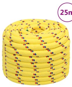 vidaXL Cuerda de barco polipropileno amarillo 20 mm 25 m