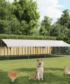 vidaXL Perrera de exterior con tejado 600x300x150 cm