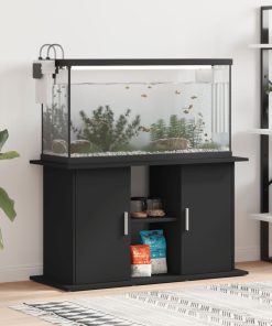 vidaXL Soporte para acuario madera de ingeniería negro 101x41x58 cm