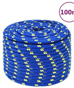 vidaXL Cuerda de barco polipropileno azul 14 mm 100 m