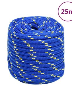 vidaXL Cuerda de barco polipropileno azul 16 mm 25 m