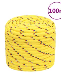 vidaXL Cuerda de barco polipropileno amarillo 18 mm 100 m