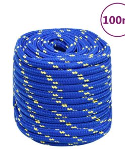 vidaXL Cuerda de barco polipropileno azul 16 mm 100 m