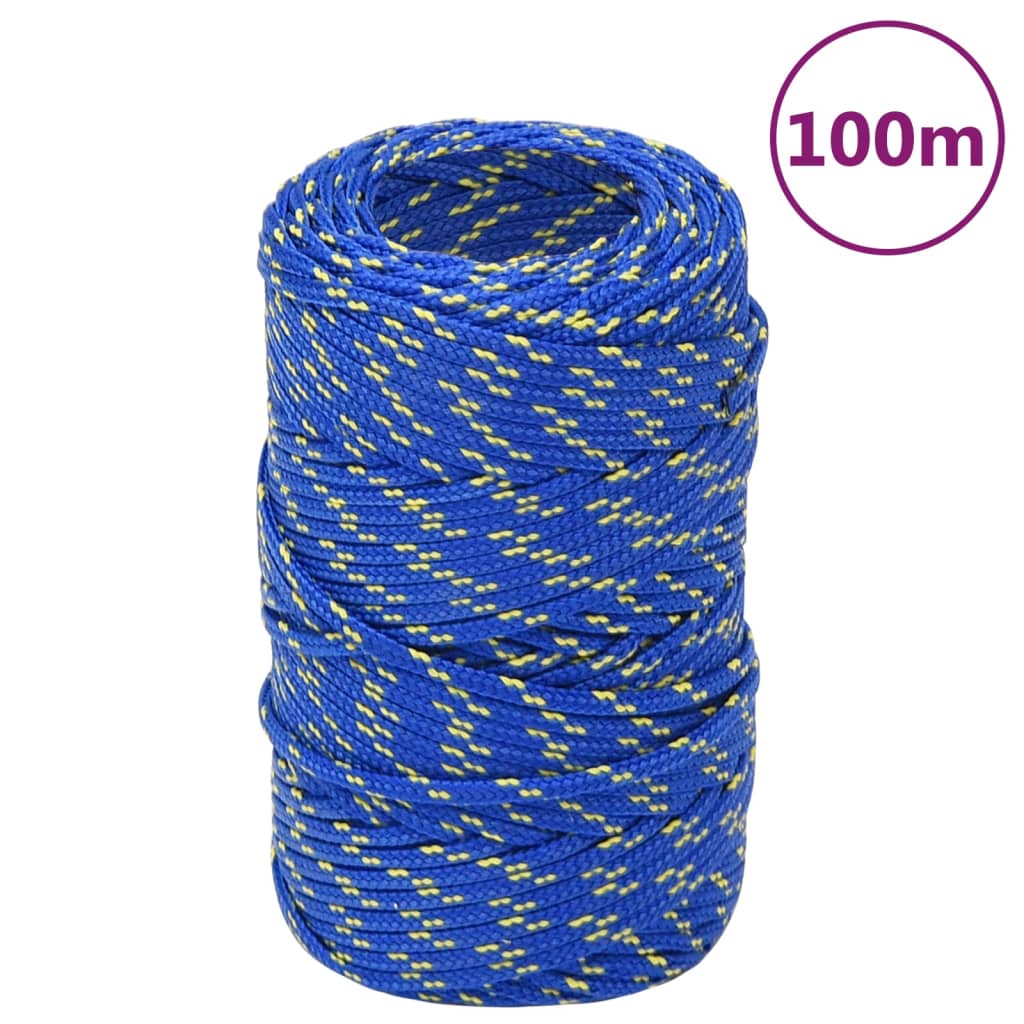 vidaXL Cuerda de barco polipropileno azul 2 mm 100 m