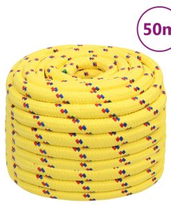 vidaXL Cuerda de barco polipropileno amarillo 20 mm 50 m