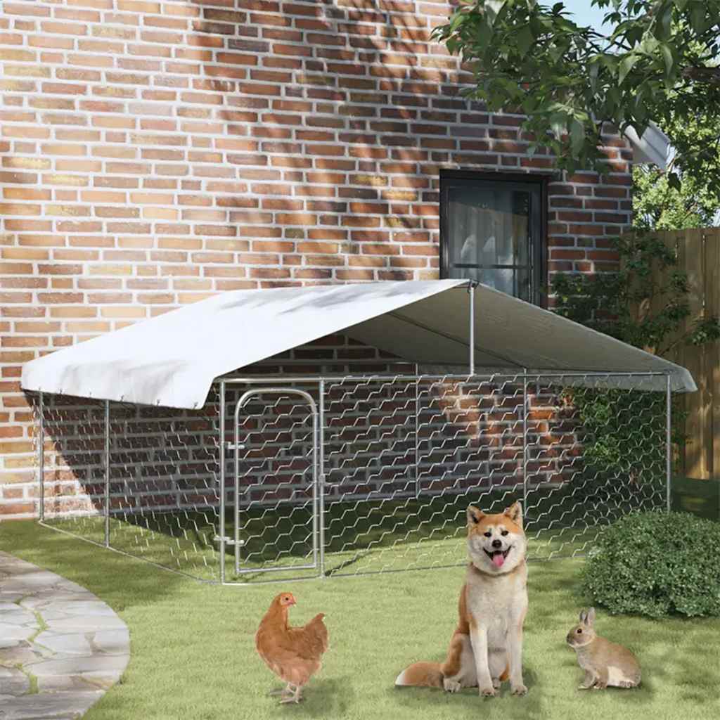 vidaXL Perrera de exterior con tejado 300x300x150 cm