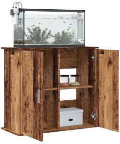 vidaXL Soporte para acuario madera ingeniería envejecida 81x36x73 cm