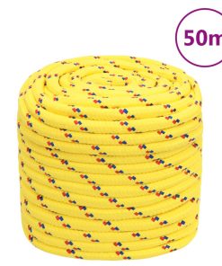 vidaXL Cuerda de barco polipropileno amarillo 18 mm 50 m
