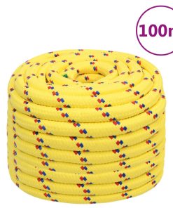 vidaXL Cuerda de barco polipropileno amarillo 20 mm 100 m