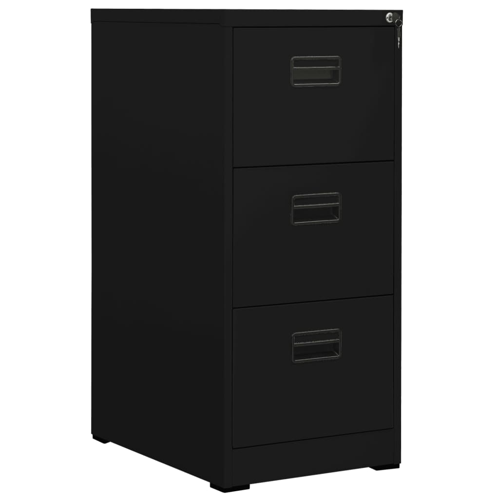 vidaXL Armario archivador de acero negro 46x62x102,5 cm