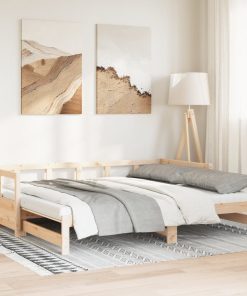 vidaXL Tagesbett Ausziehbar mit Matratzen 80x200 cm Massivholz Kiefer