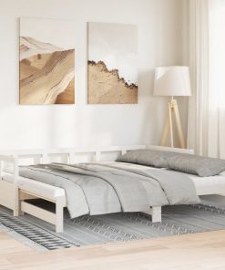 vidaXL Tagesbett Ausziehbar mit Matratzen 80x200 cm Massivholz Kiefer