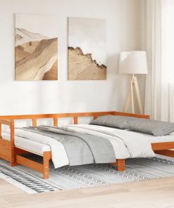 vidaXL Tagesbett Ausziehbar mit Matratzen 80x200 cm Massivholz Kiefer