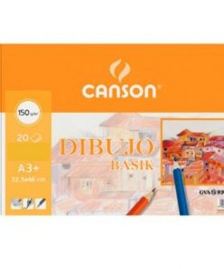 Blocco da disegno Canson Basik Liscio Microforata 150 g 20 Foglie 10 Unità Spirale (32,5 x 46 cm)