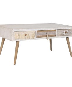 Tavolino da Caffè DKD Home Decor Abete Cotone (110 x 60 x 50 cm)
