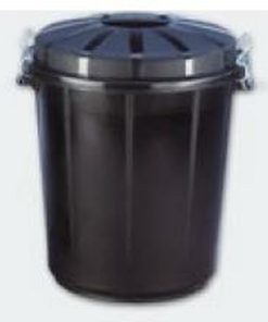 Secchio della spazzatura Denox 70 L Nero Plastica