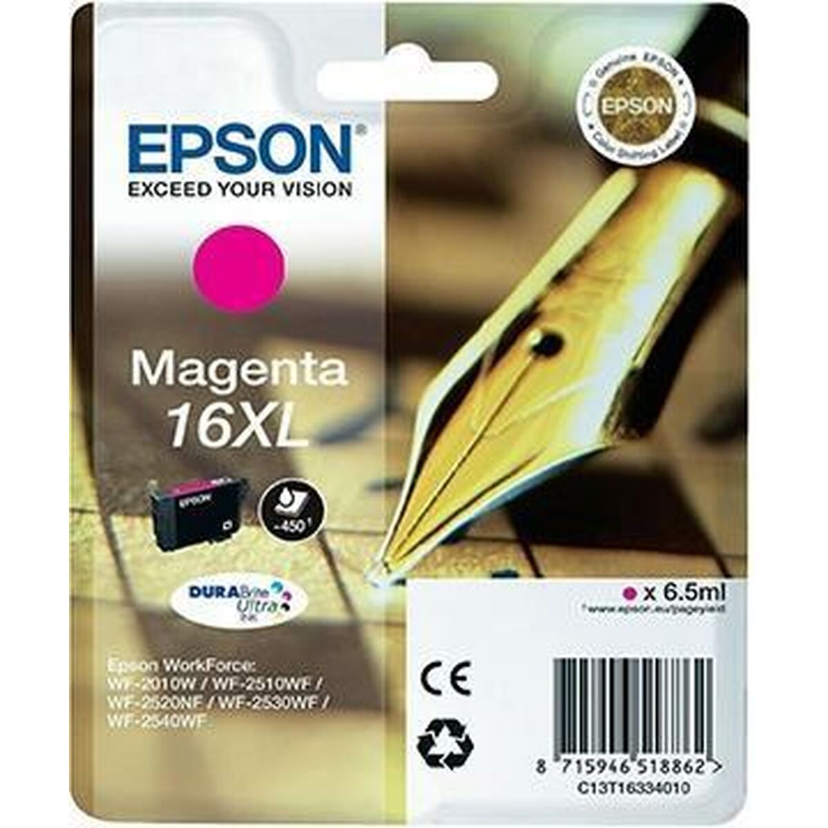 Cartuccia ad Inchiostro Originale Epson DURABRITE ULTRA INK - Nº16XL Magenta (10 Unità) - Image 2