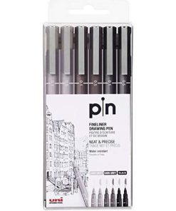 Marcatore permanente Uni-Ball PIN-200(S) Nero Grigio Multicolore 6 Pezzi