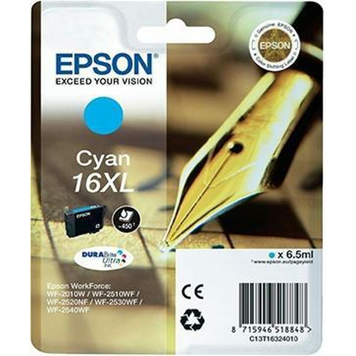 Cartuccia ad Inchiostro Originale Epson DURABRITE ULTRA INK - Nº16XL Ciano (10 Unità) - Image 2