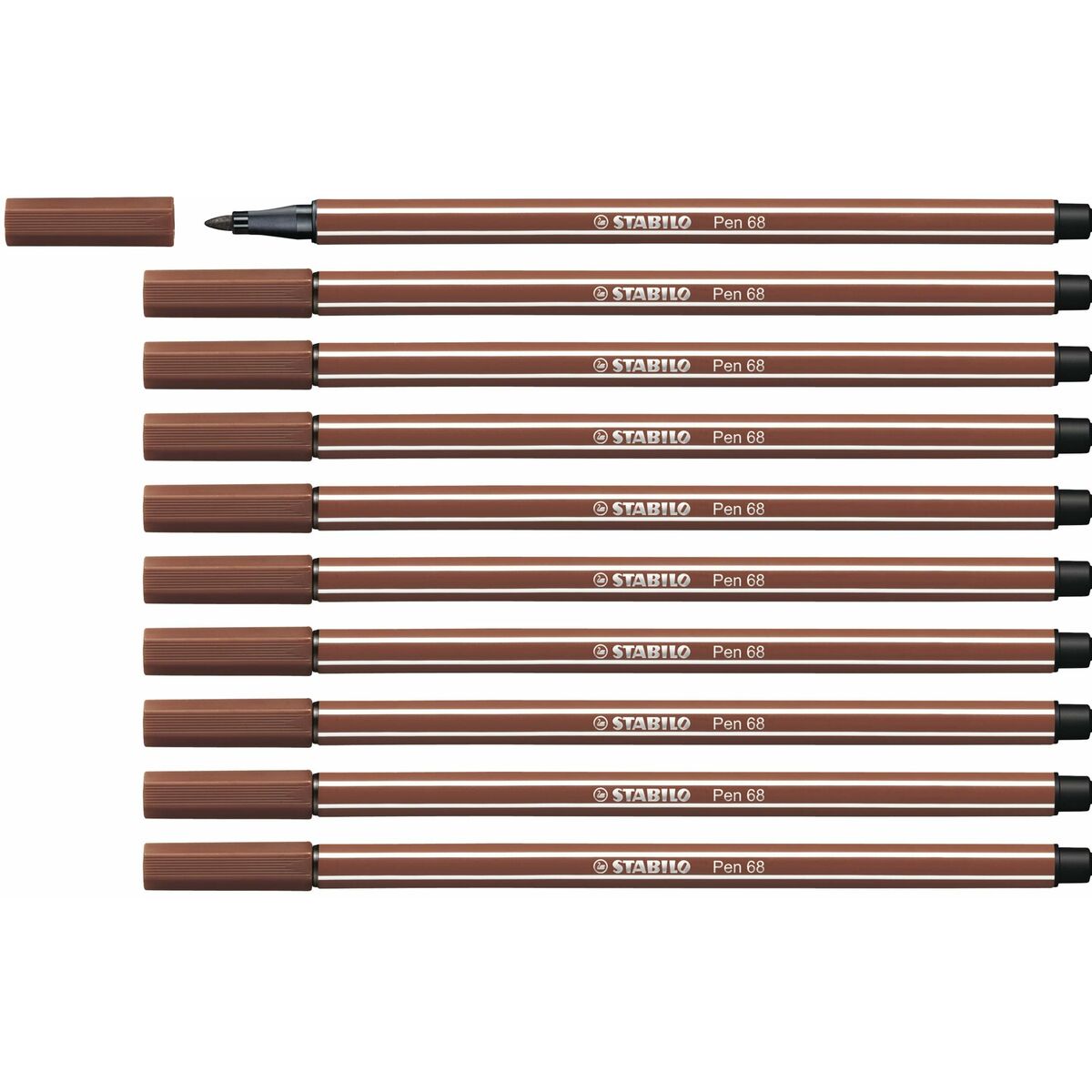 Pennarelli Stabilo Pen 68 Marrone (10 Pezzi)
