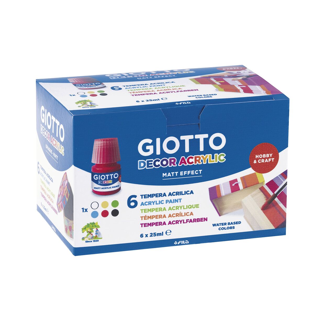 Tempere Giotto Decor Multicolore Bianco 25 ml (6 Pezzi)