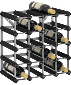 vidaXL Weinregal für 20 Flaschen Schwarz Massivholz Kiefer