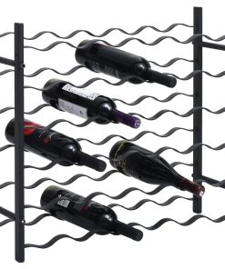 vidaXL Weinregal für 36 Flaschen Schwarz Eisen